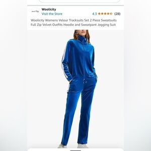 BRAND NEW Blue Velour Tracksuit | Women’s M